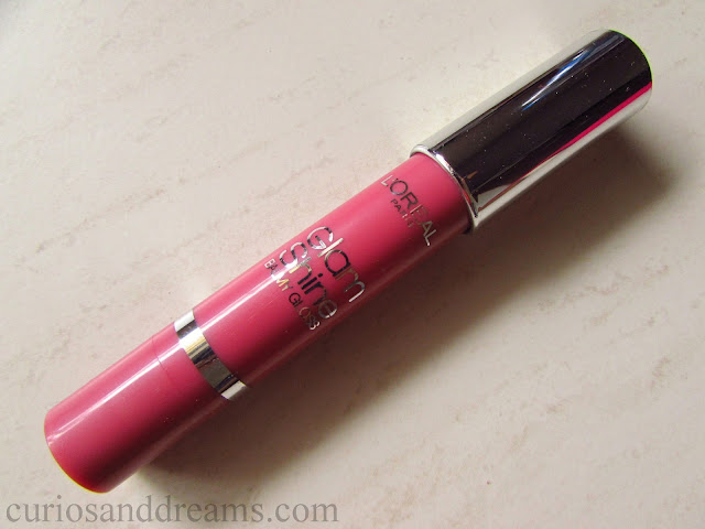 L'Oreal Glam Shine Balm Gloss Peach Pleasure swatches and review