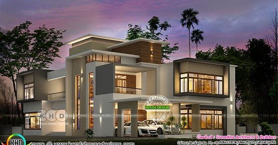 Luxury ultra  modern  home  6000 sq ft Kerala  home  design  