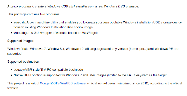 WoeUSB - cоздание установочного Windows USB-диска в Linux