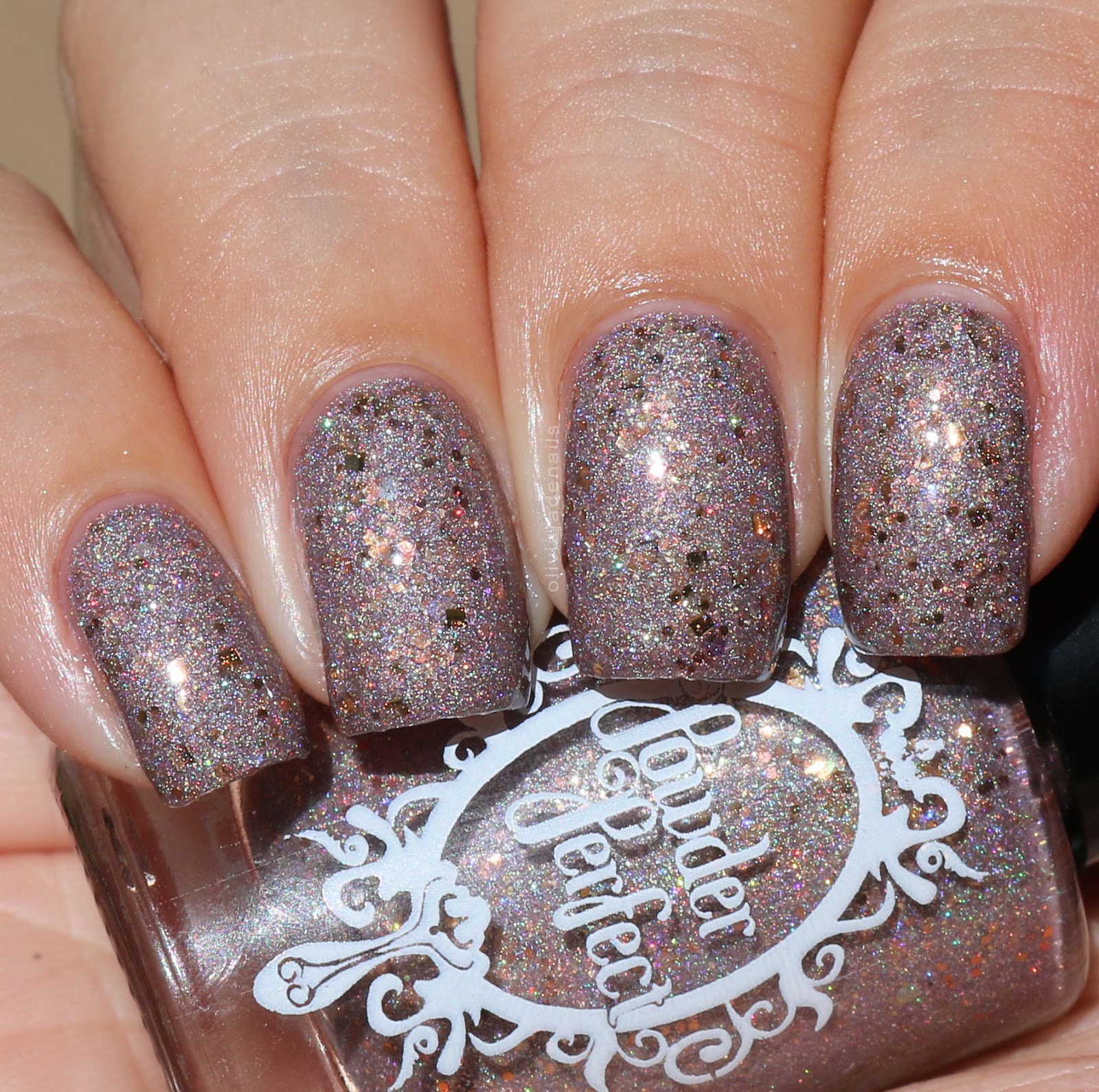 Powder Perfect Moth To A Flame swatched by Olivia Jade Nails