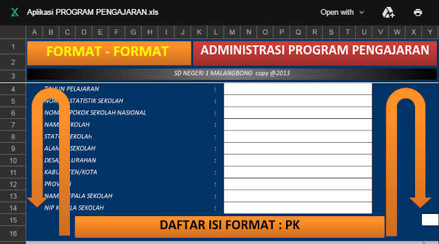 Aplikasi Berkas Administrasi Guru Format Excel Terbaru Aplikasi Berkas Administrasi Guru Format Excel Terbaru