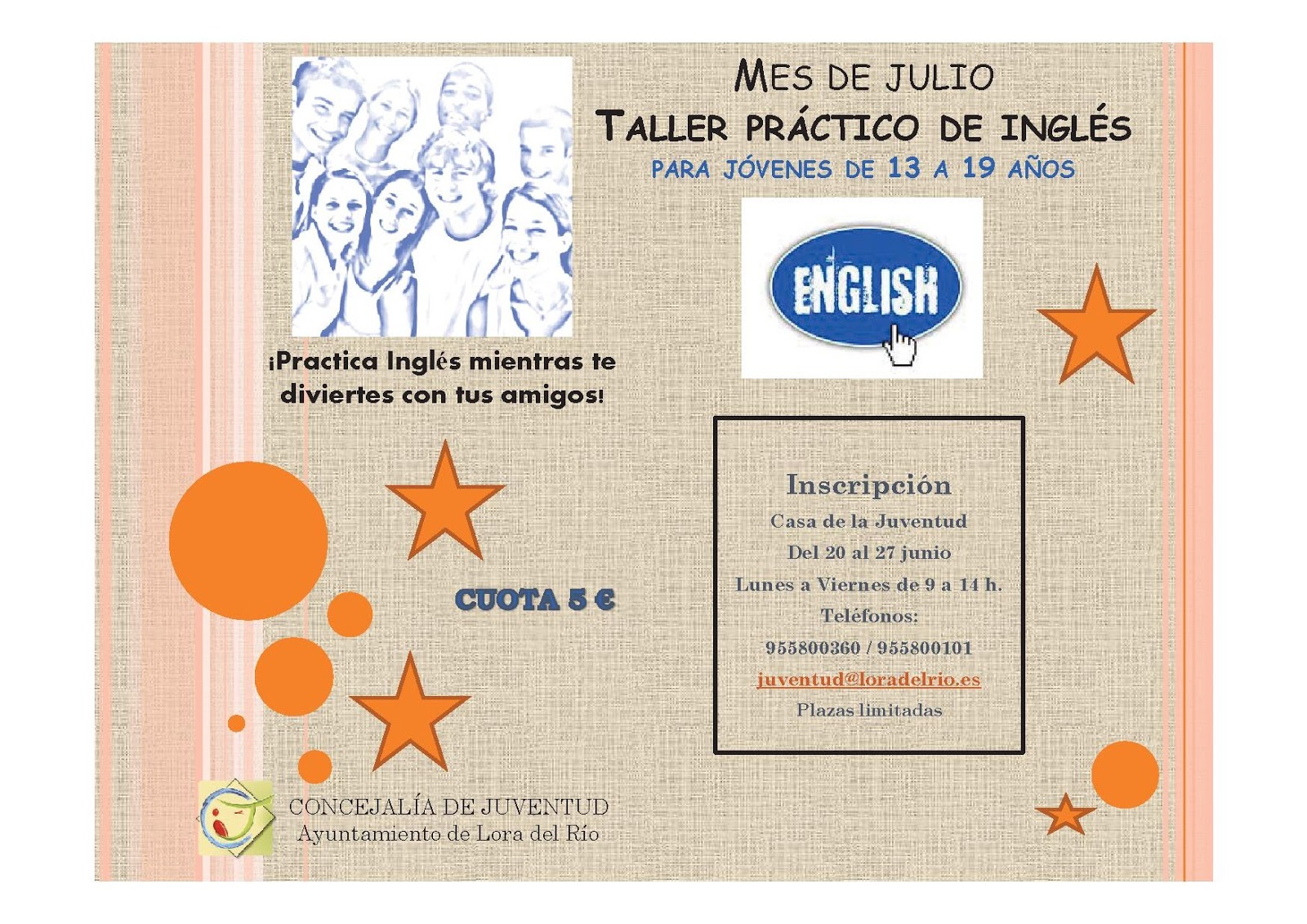 LORA DEL RIO El Ayuntamiento de Lora del Río organiza un taller de