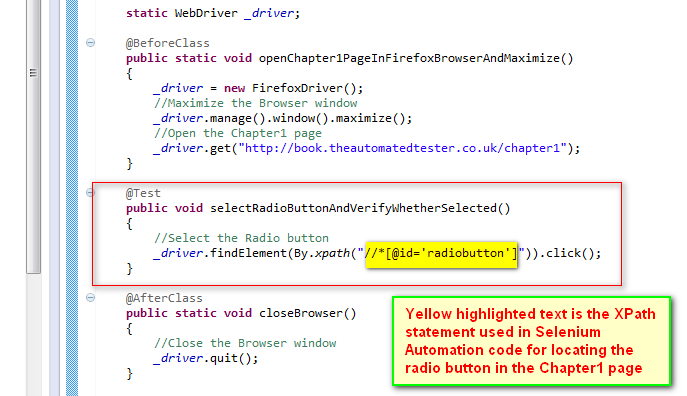 Selenium-By-Arun: 351. Using isSelected( ) predefined method to get the ...