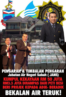 RM 3 Juta Tunai Dirampas, Pengarah & Timbalan Jabatan Air Negeri Sabah