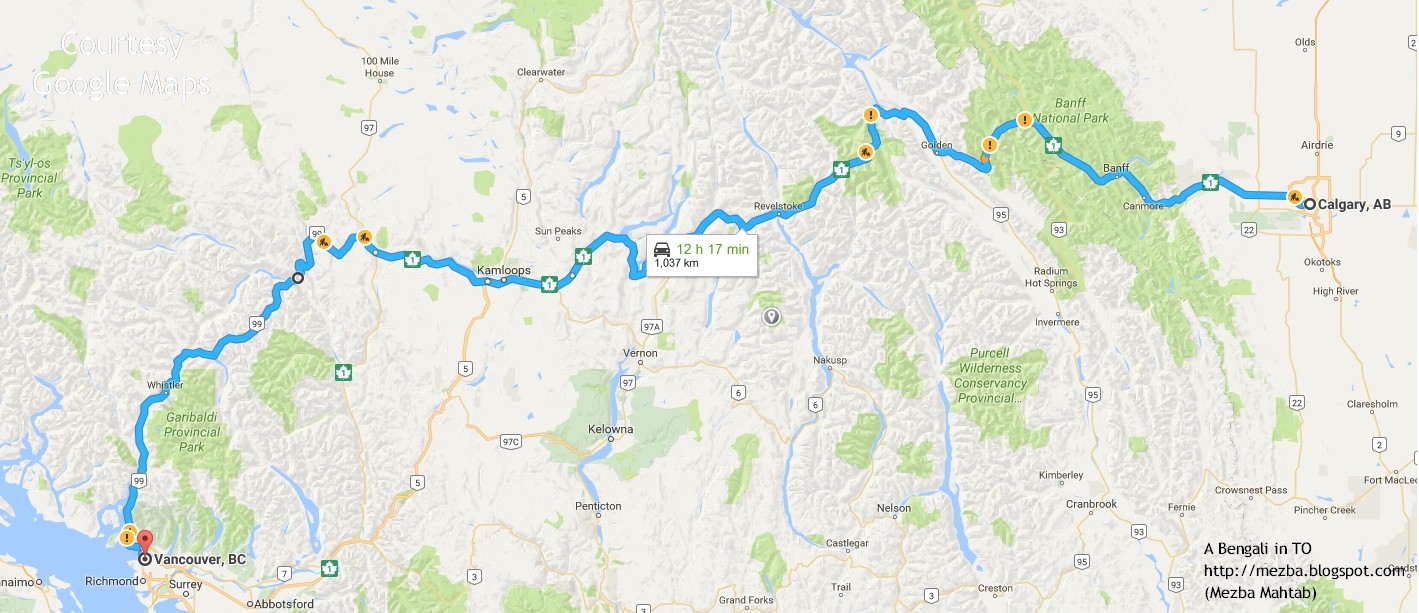 or you can continue from revelstoke to kamloops before catching highway 5 south either of these is scenic beautiful and sane