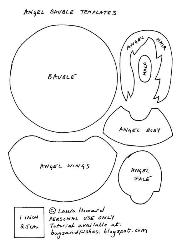 Bugs and Fishes by Lupin Christmas Ornament Tutorial Sew a Felt Angel