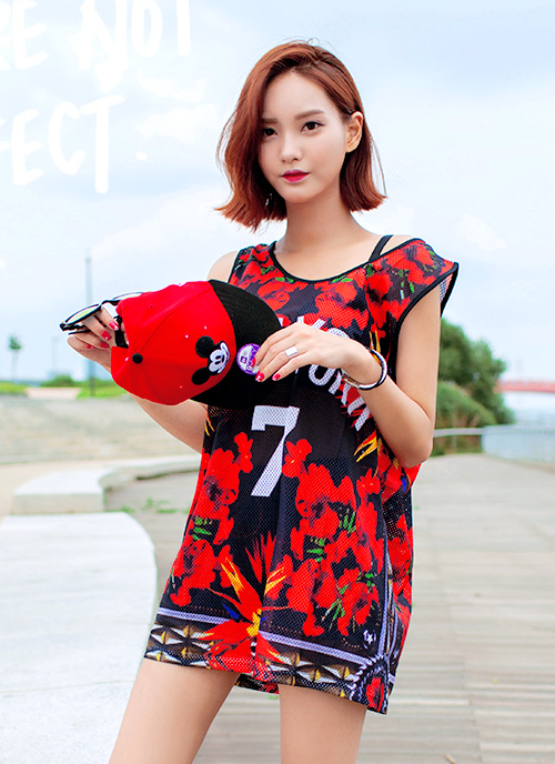 [Chuu] Floral Jersey KSTYLICK Latest Korean Fashion KPop Styles