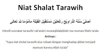 Bacaan Niat Shalat Tarawih