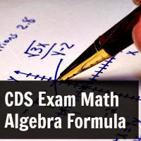 CDS Exam Math Algebra Formula