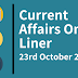 Current Affairs One-Liner: 23rd October 2019