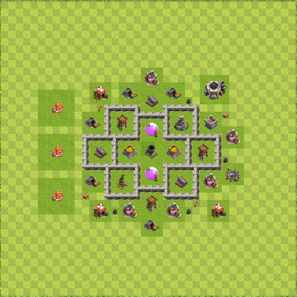 Base Layout Town Hall Level 5 Tipe Farming.