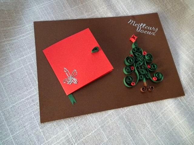Beautiful paper quilled christmas greeting cards