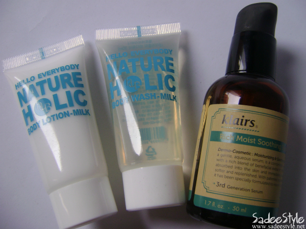 Klairs Rich Moist Soothing Serum & Nature Holic Body Wash Milk and Lotion Milk