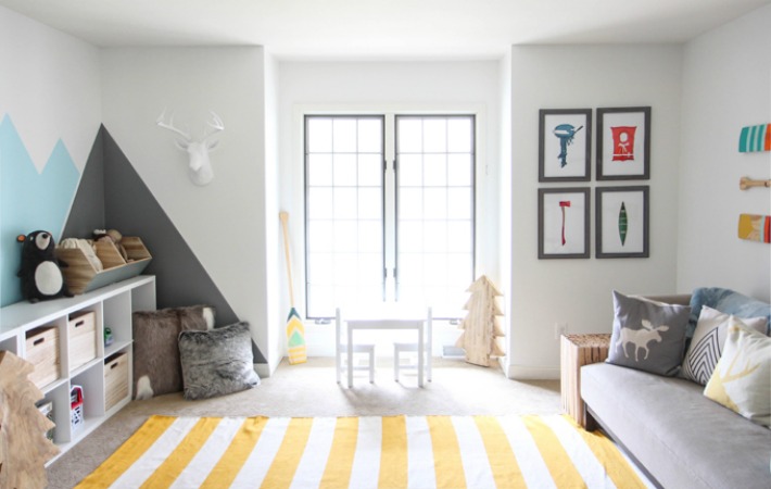 Antes y después de una habitación de juegos infantiles Antes y después de una habitación de juegos infantiles