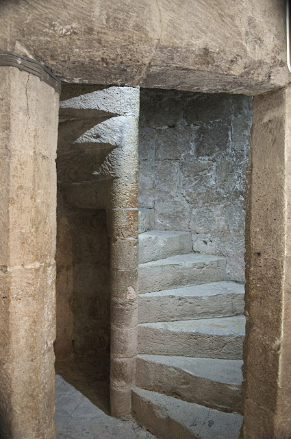 Moving around the castle was only possible through small stairs. Inside he castle in Kolossi, Cyprus. Moving around the castle was only possible through small stairs. Inside he castle in Kolossi, Cyprus.