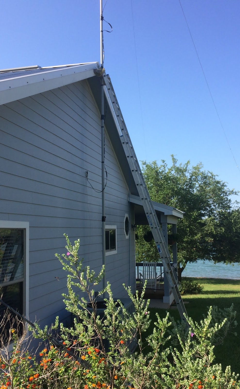 WB5BKL Fiberglass center support 40M extended double Zepp