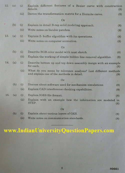 ME6501 Computer Aided Design Nov Dec 2016 Question Paper University