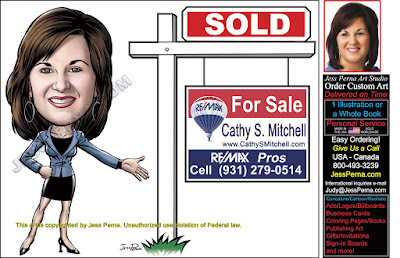 RE/MAX Sold Sign Caricature Ads