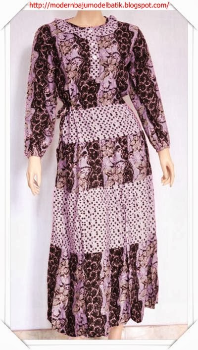 Modern dan Terbaru Model baju gamis batik banyak warna Modern dan Terbaru Model baju gamis batik banyak warna