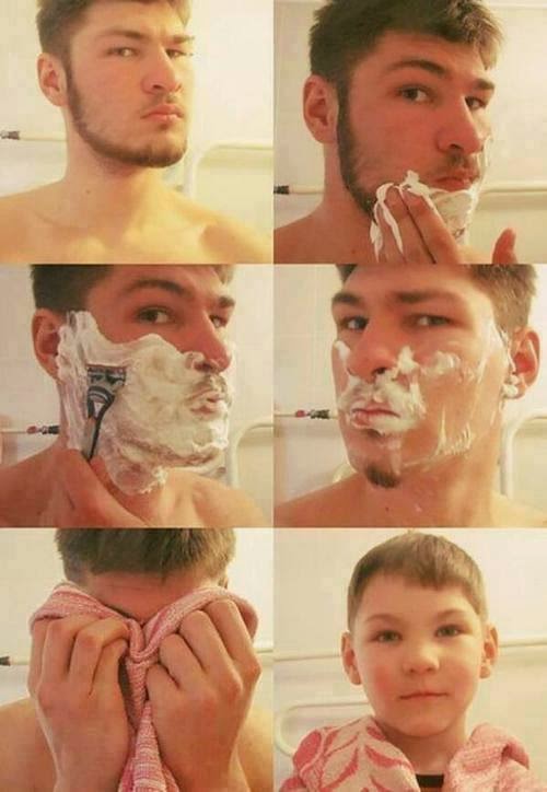 Imagenes de Humor : Antes y despues de afeitarse