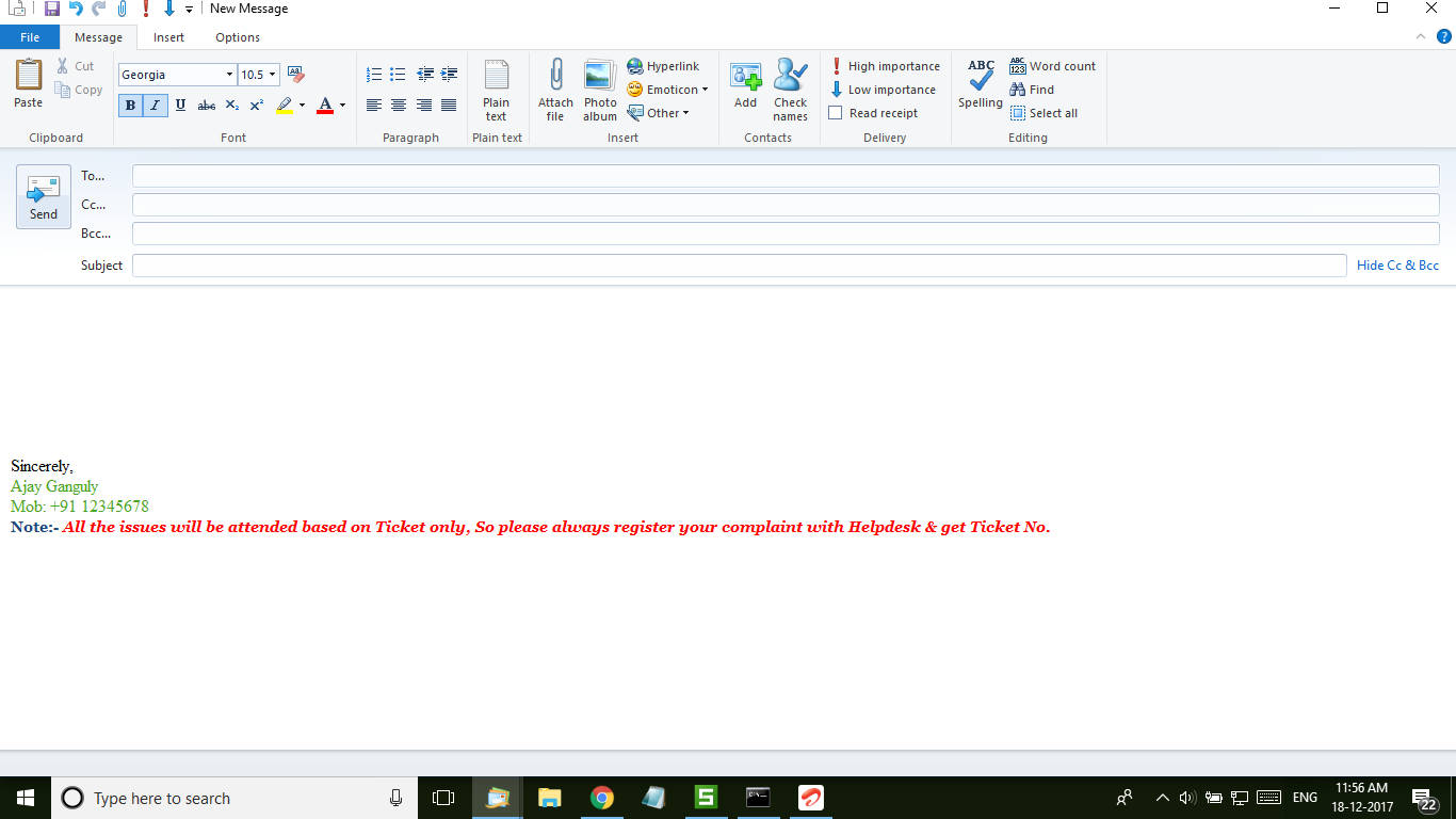 Ajay Ganguly KC Rich Text and Image Signature in Windows Live Mail