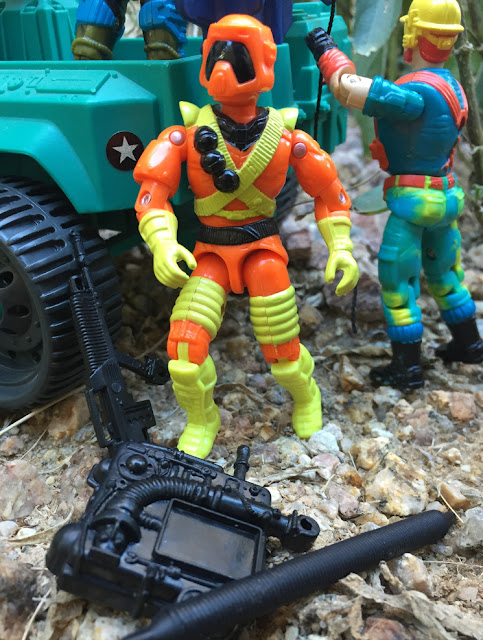 1994 Ice Cream Soldier, Flamethrower, 1993 Mirage, Mega Marines, Outback, Eco Warriors, Mud Buster