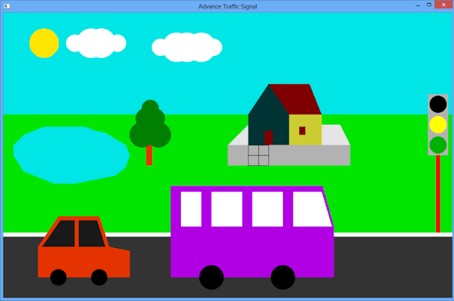 OpenGL Projects Advance Traffic Signal C Source Code Projects