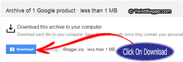 Click on Download Backup