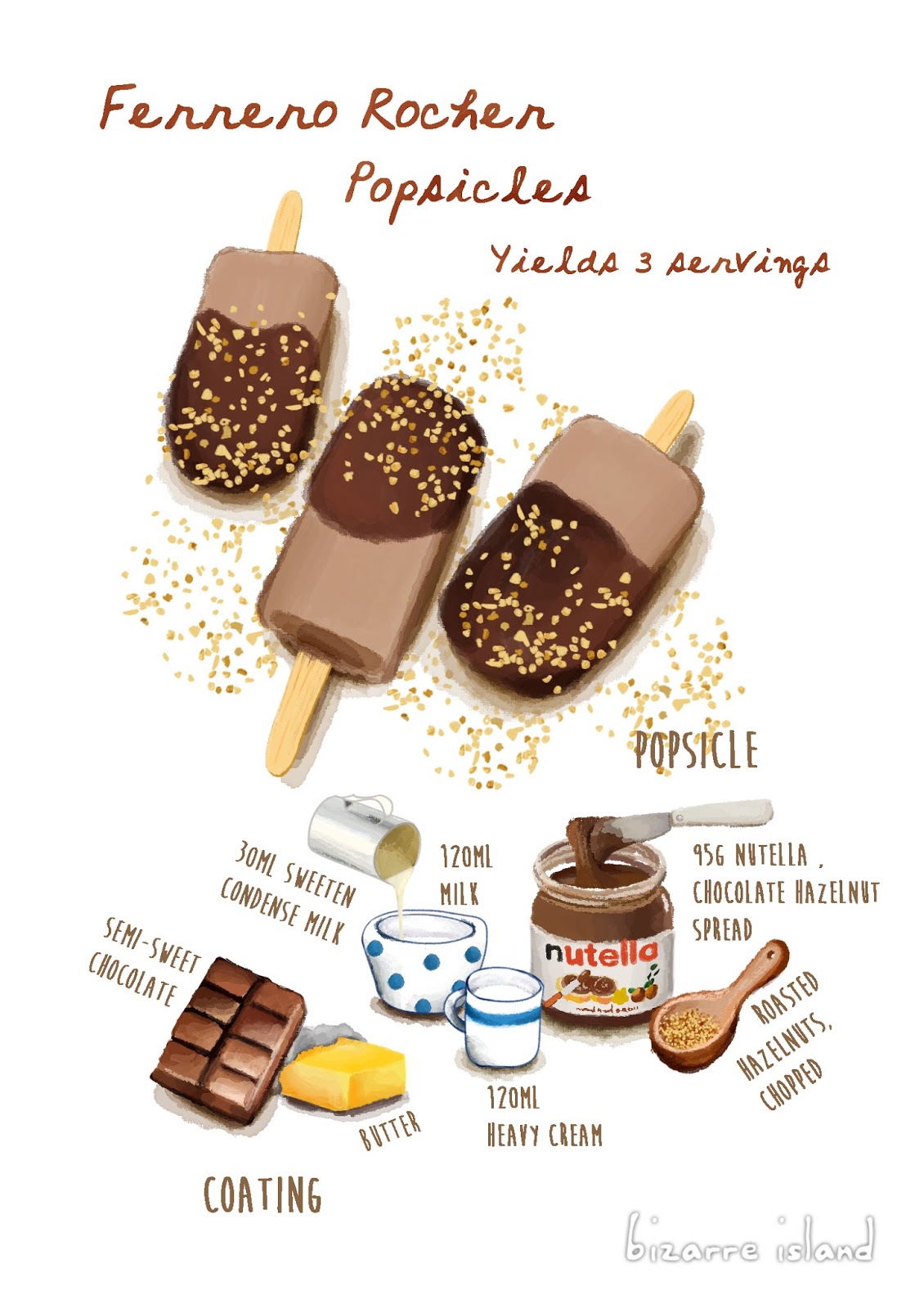 Bizarre Island Fererro Rocher Popsicles