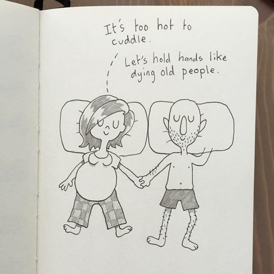 Guy Has Been Drawing A Comic Every Day For His Partner For Five Whole Years - Warm Nights