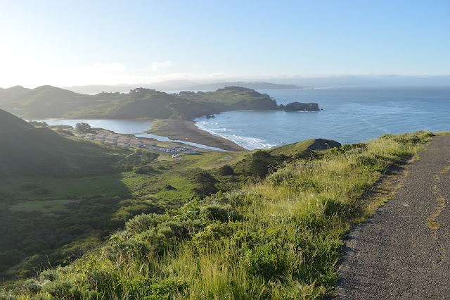 View of Rodeo Beach from Coastal Trail, Marin County, Marin Headlands, Golden Gate National Recreation Area, California by Johnnie Chamberlin