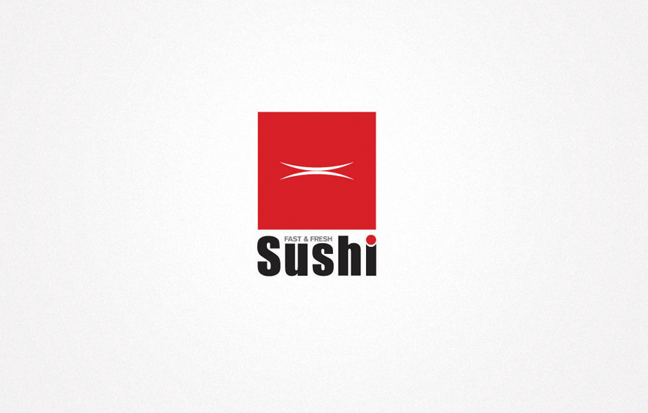 עיצוב לוגו לסושי, מסעדת סושי מהירה, עיצוב גרפי : רון ידלין, סטודיו לעיצוב גרפי