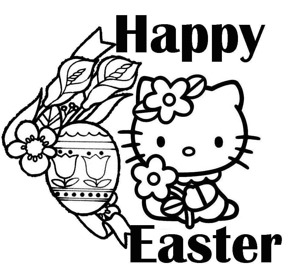 EASTER COLOURING HELLO KITTY TO PRINT AND COLOR EASTER COLORING