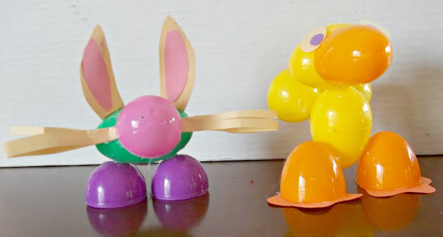 Plastic Egg Animal Crafts Duck and Bunny Craft for Kids