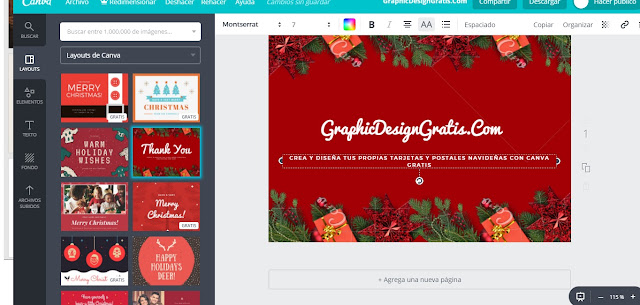 Diseña tus propias tarjetas navideñas gratis online