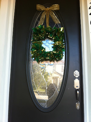 DIY door wreath / made with gift tissue paper / #DIY My Sweet Zepol