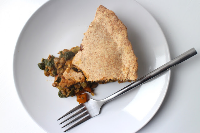 Curried Lentil and Spinach Pie 