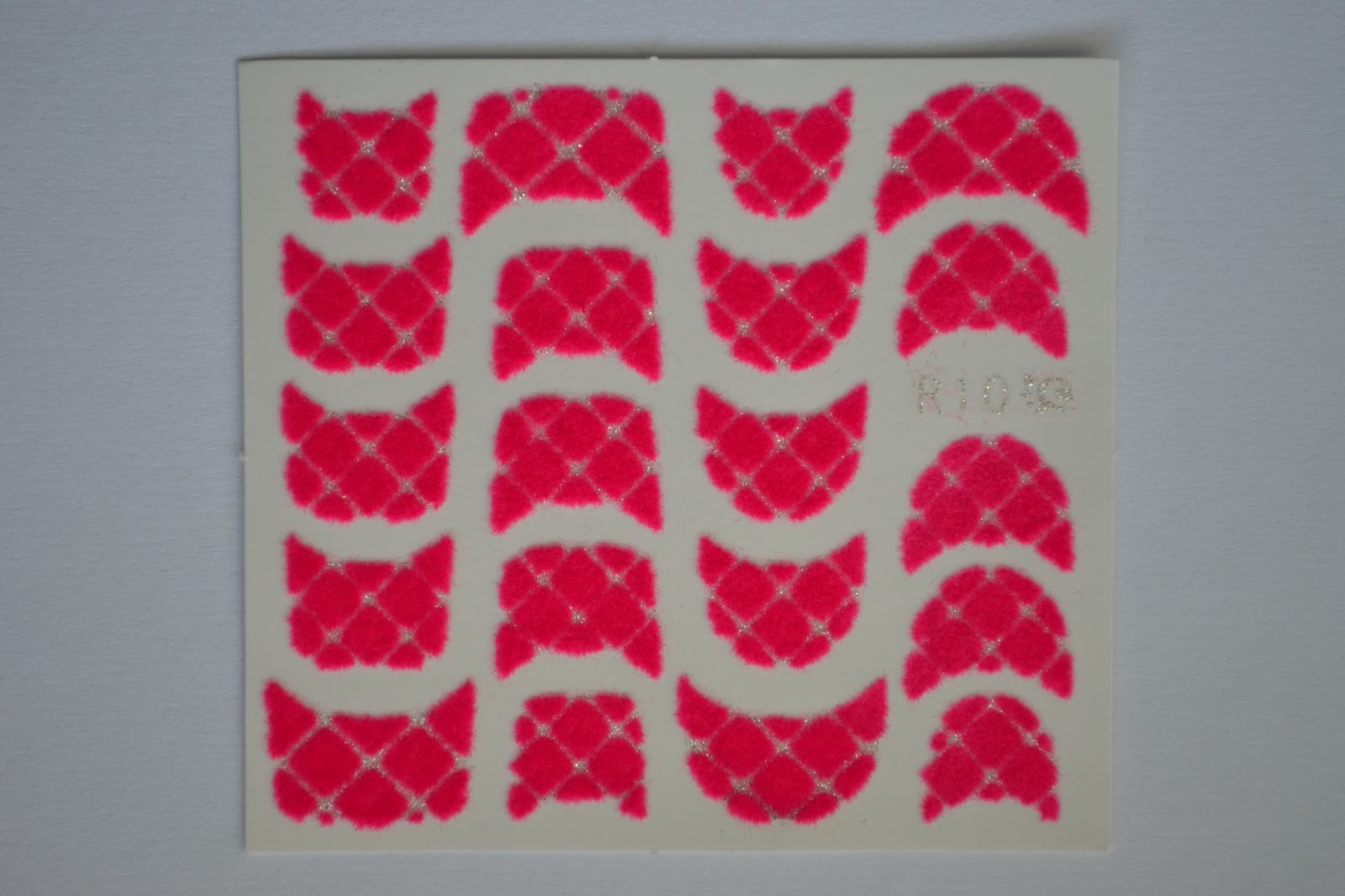 red white rhombus pattern fluffy sticker