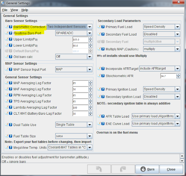Mega Miata Barometric correction for 12