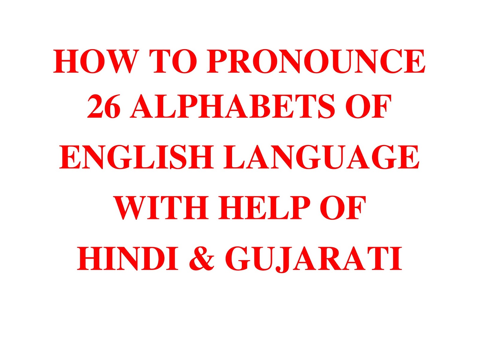SMB HUNAR English Learning Learn To Pronounce 26 Alphabets Of English