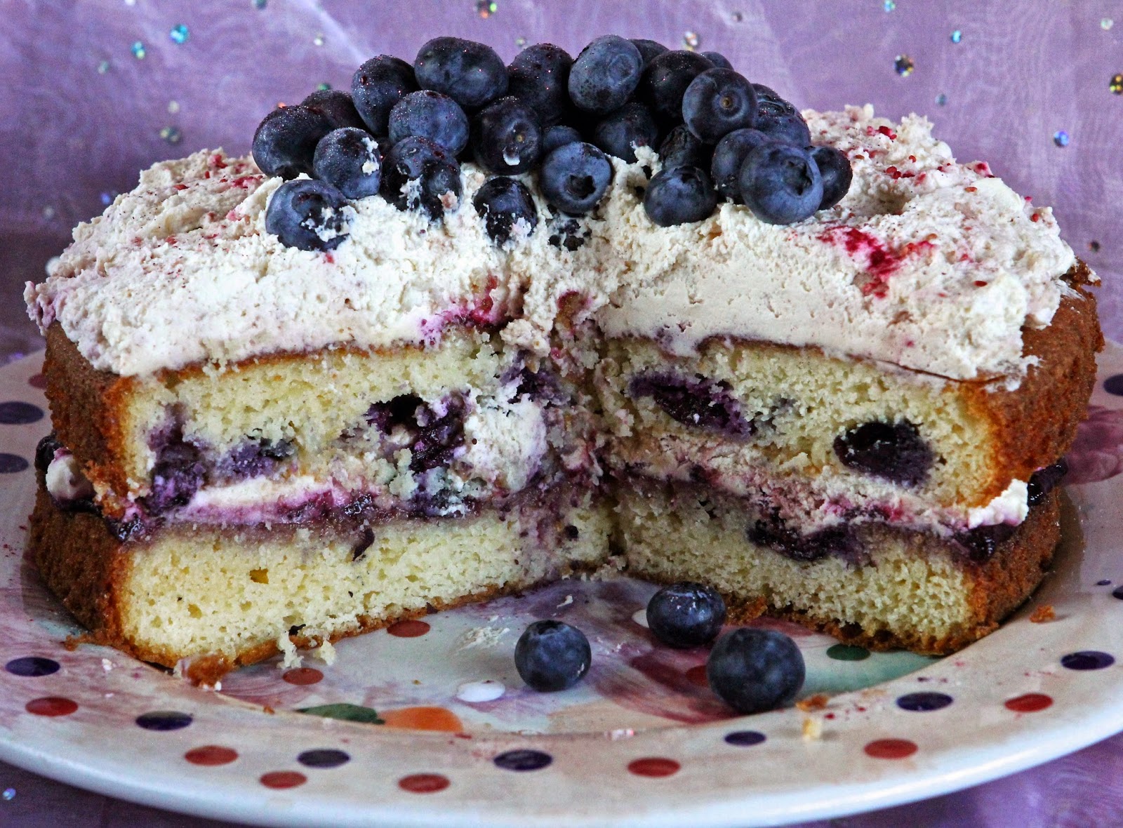 Gluten Free Alchemist VanillaBlueberry Cake with Meringue Cream