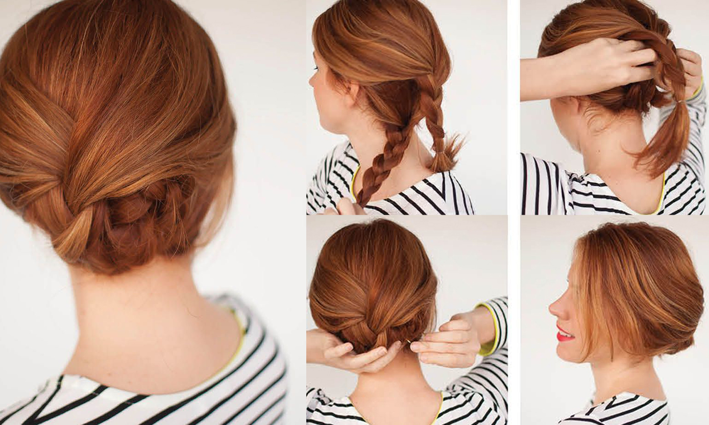 Easy Braided Updo Hairstyles Tutorial For Work
