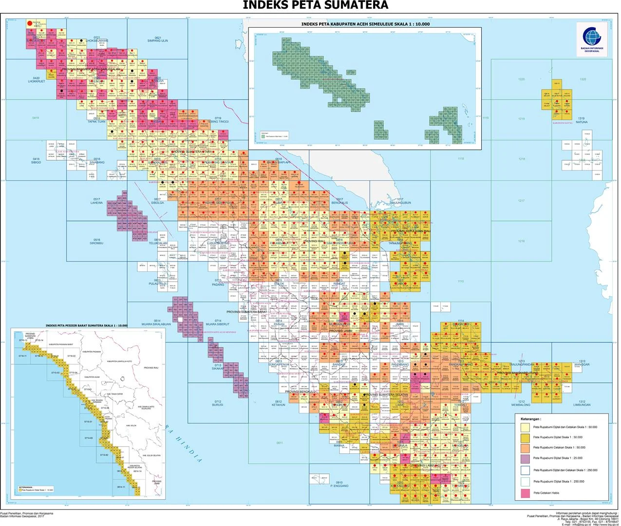 Nomor Lembar Peta (NLP) Seluruh Indonesia Per Provinsi dan Pulau Besar Kode Demnas