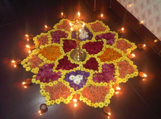 Diwali Rangoli Designs with Flowers