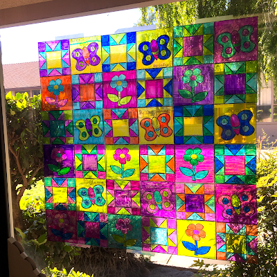"Stained Glass Window" in the classroom - Light Bulbs and Laughter blog