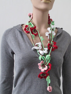 bladeren, bloem, bloemenketting, gehaakt, handgemaakt, heyleuk, katoen, ketting, lariat bladeren, bloem, bloemenketting, gehaakt, handgemaakt, heyleuk, katoen, ketting, lariat