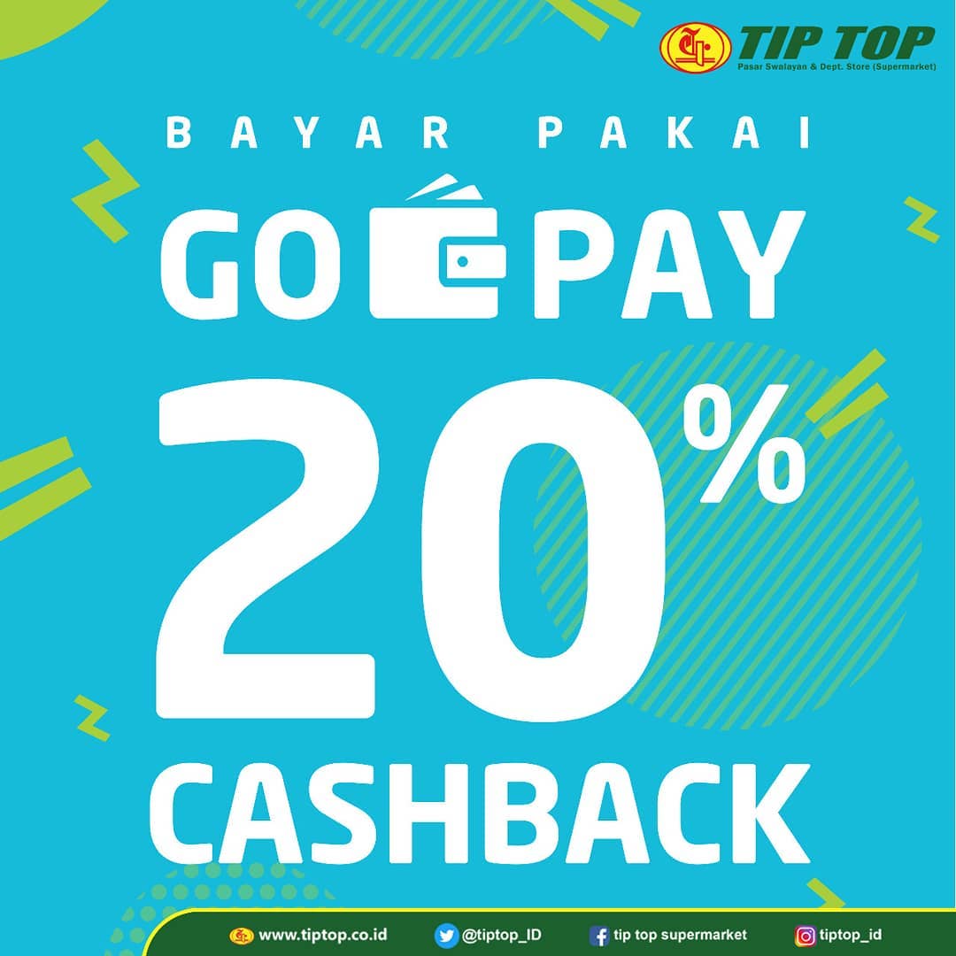 #TipTop - #Promo Cashback 20% Maks 15K Pakai GOPAY (s.d 31 Maret 2019) #TipTop - #Promo Cashback 20% Maks 15K Pakai GOPAY (s.d 31 Maret 2019)