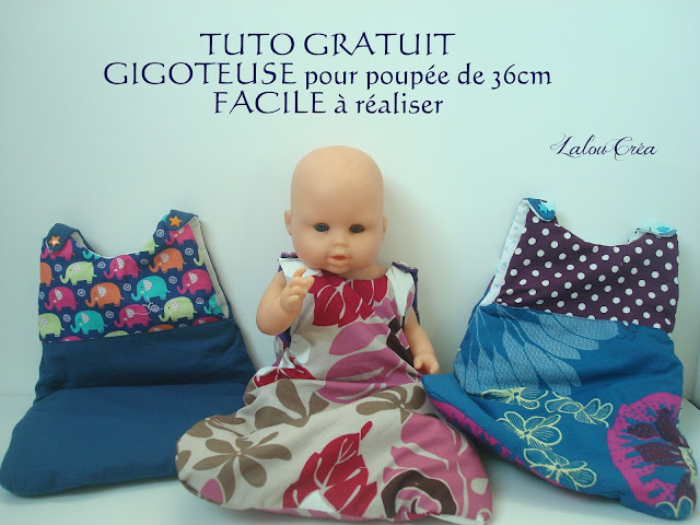 Lalou Créa: Gigoteuse pour poupée de 36 cm ultra-simple, tuto et