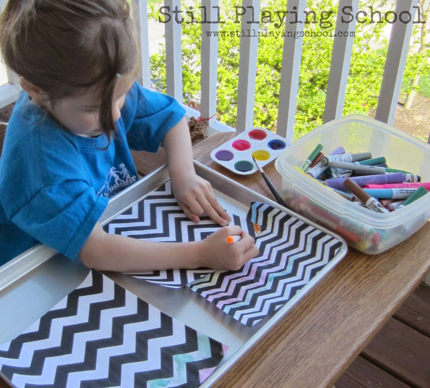 Zig Zag Painting Still Playing School
