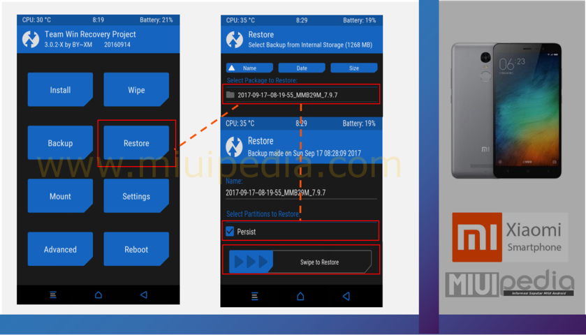 proses restore file persist menggunakan TWRP proses restore file persist menggunakan TWRP